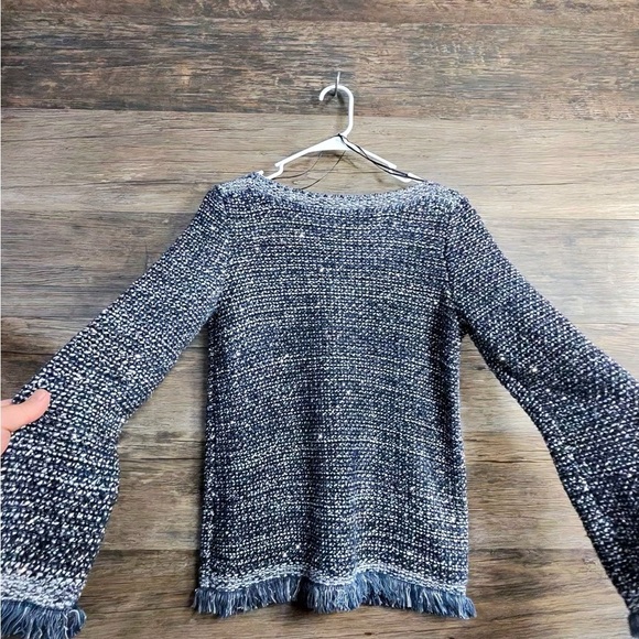 Ann Taylor Textured Navy and White Sweater - Picture 2 of 9